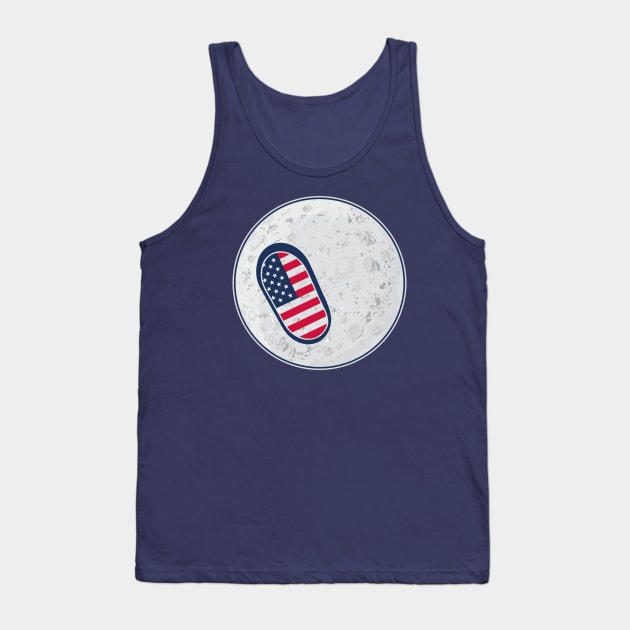 Footprint on the Moon.Stars and Stripes Tank Top by FunawayHit